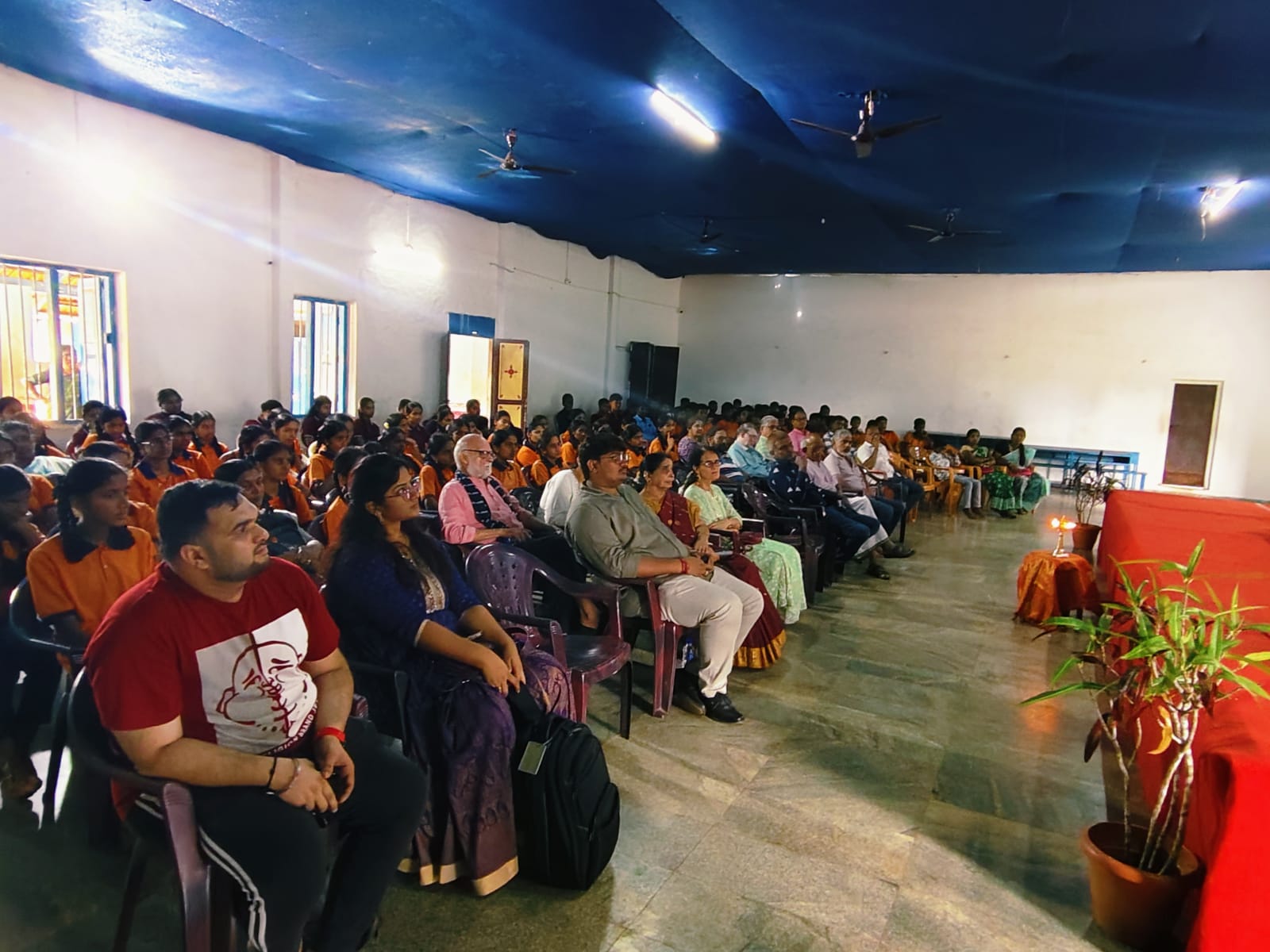 Community members gathered for a rural health programme